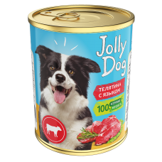 Консервы мясные для собак «Jolly Dog», Телятина с языком, 350г